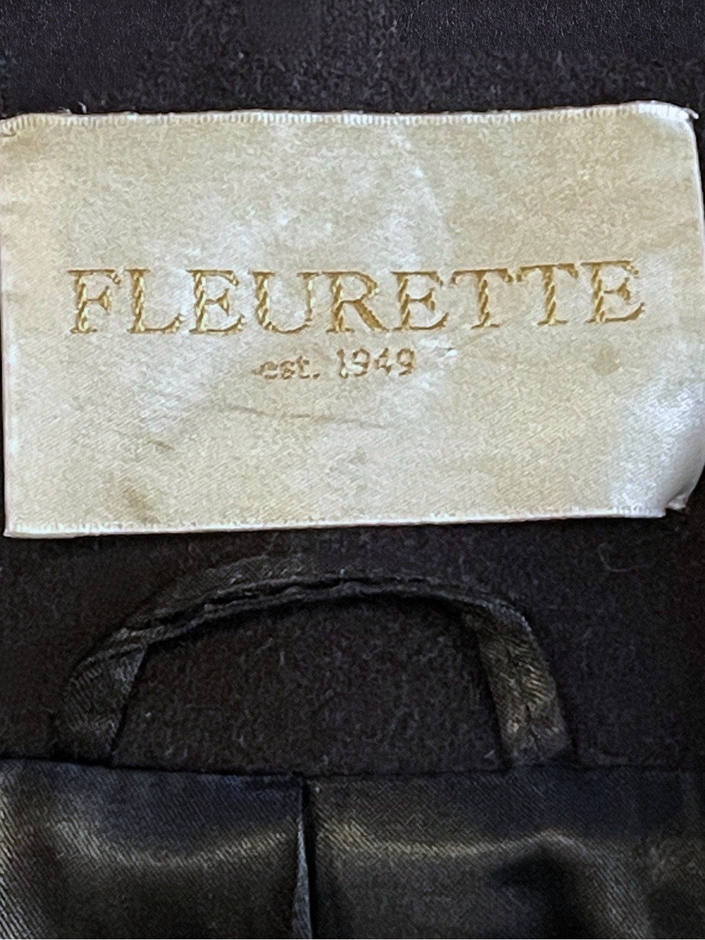 Vintage FLEURETTE Women's Black Wool Cashmere Shawl Collar Wrap Belted Coat Sz 6 - Picture 15 of 17